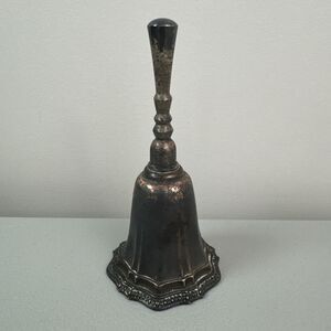 Vintage Avon Silver Plate Hostess Bell Fluted Chain Border 5 3/4" Tall 1970’s